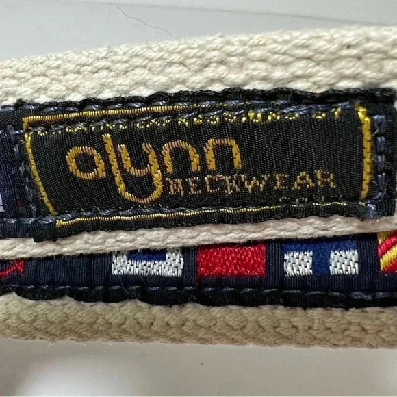 Vintage Alynn Neckwear Men’s Nautical Multicolored Themed Canvas Belt Size L - Picture 3 of 4